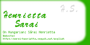 henrietta sarai business card