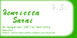 henrietta sarai business card